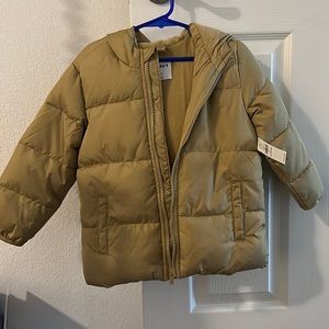 Toddler Old Navy gold puffer coat - size 4T NWT